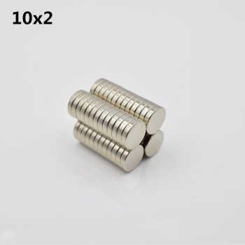 10x2 mm neodymium magnet N35, nickel-plated