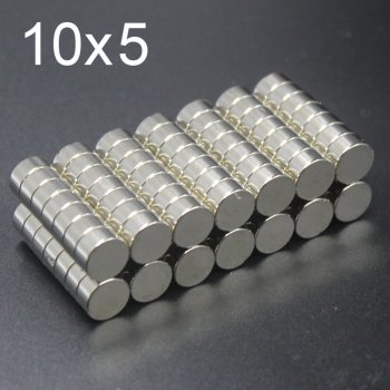 10x5 mm neodymium magnet N35, nickel-plated