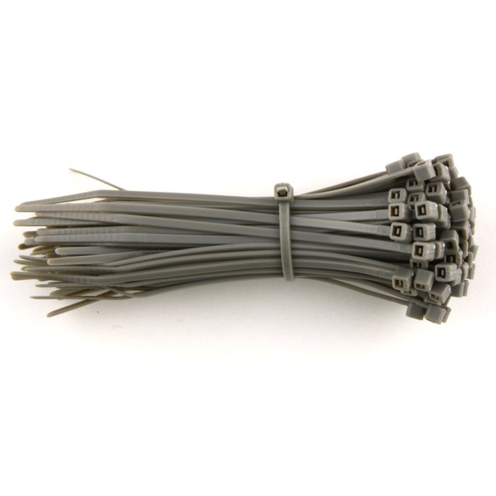 Cable tie 4.8x200mm PU 100 pieces Gray
