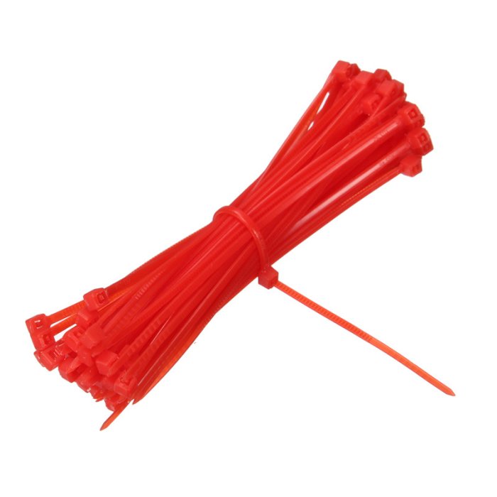 Cable tie 2.5x100mm PU 100 pieces Red
