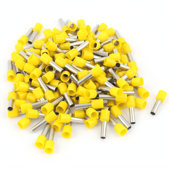 Manguitos terminales de cable 1 mm² amarillo PU 100 piezas