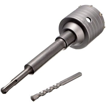 Taladro de vaso con corona SDS Plus 30-160 mm de diámetro completo para martillo perforador de 35 mm (4 filos de corte) sin extensión