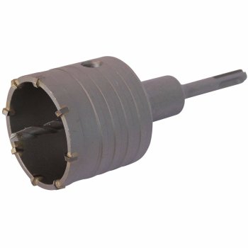 Taladro de vaso con corona SDS Plus 30-160 mm de diámetro completo para martillo perforador de 80 mm (10 filos de corte) SDS Plus 220 mm