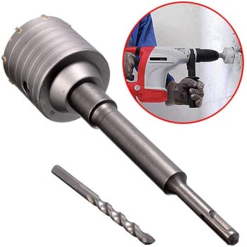Broca taladro portabrocas SDS Plus 30-160 mm de diámetro completo para martillo perforador de 95 mm (12 filos de corte) sin extensión