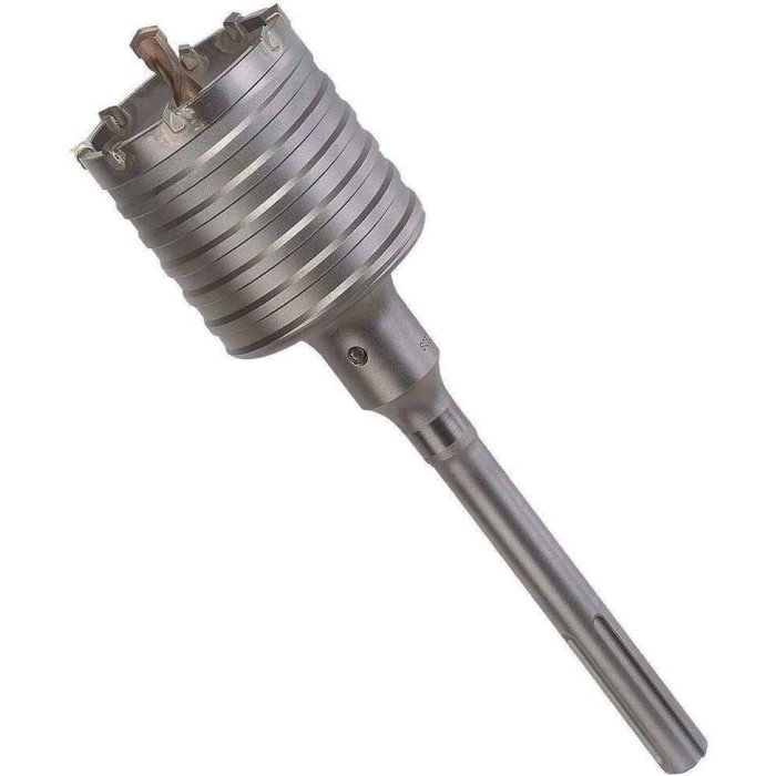 Taladro de vaso con corona SDS Plus MAX 30-160 mm de diámetro completo para martillo perforador de 30 mm (4 filos de corte) SDS MAX 220 mm