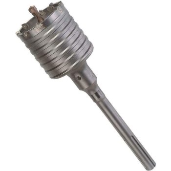 Taladro de vaso con corona SDS Plus MAX 30-160 mm de diámetro completo para martillo perforador de 30 mm (4 filos de corte) SDS MAX 350 mm