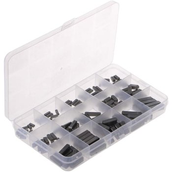 140 Stück Passfeder Parallel Antriebswelle Sortiment Kit, Round Ended Federschlüssel Parallelantriebswelle Schlüssel Sortiment Kit mit Aufbewahrungsbox, 8mm 10mm 12mm 16mm 20mm 25mm 30mm