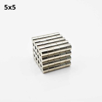 5x5 mm neodymium magnet N35, nickel-plated