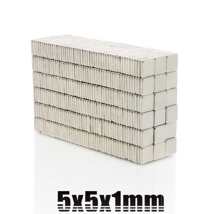 5x5x1.2 mm neodymium magnet N50, nickel-plated